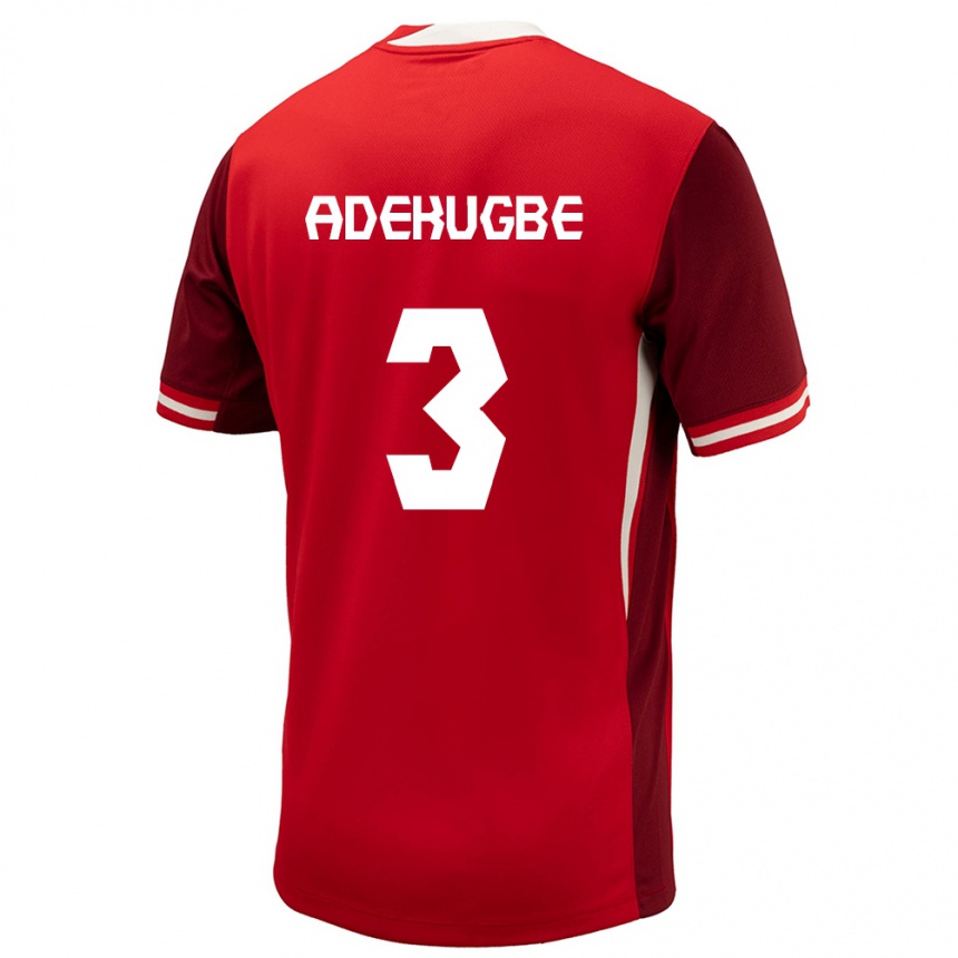 Hombre Fútbol Camiseta Canadá Samuel Adekugbe #3 Rojo 1ª Equipación 24-26 Perú