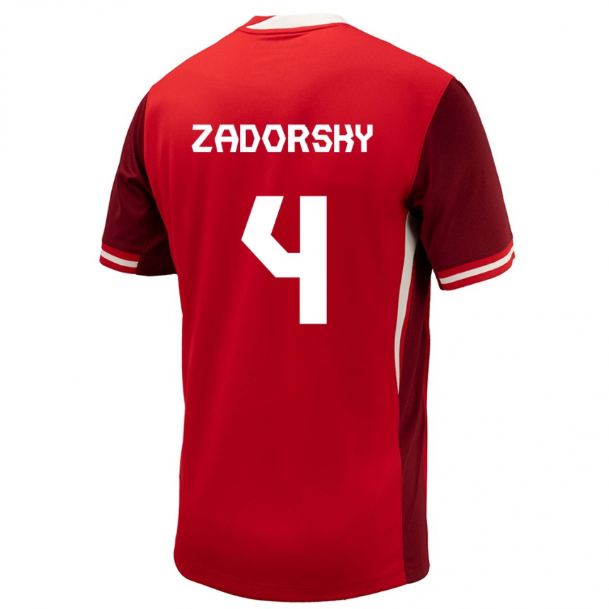 Hombre Fútbol Camiseta Canadá Shelina Zadorsky #4 Rojo 1ª Equipación 24-26 Perú