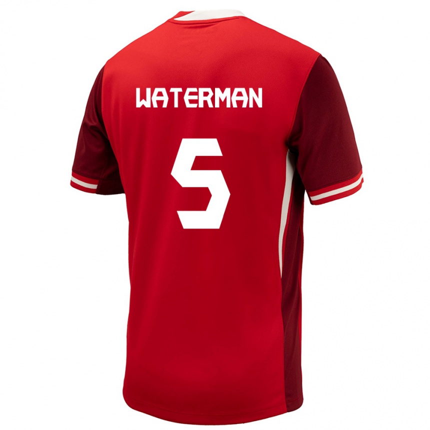 Hombre Fútbol Camiseta Canadá Joel Waterman #5 Rojo 1ª Equipación 24-26 Perú