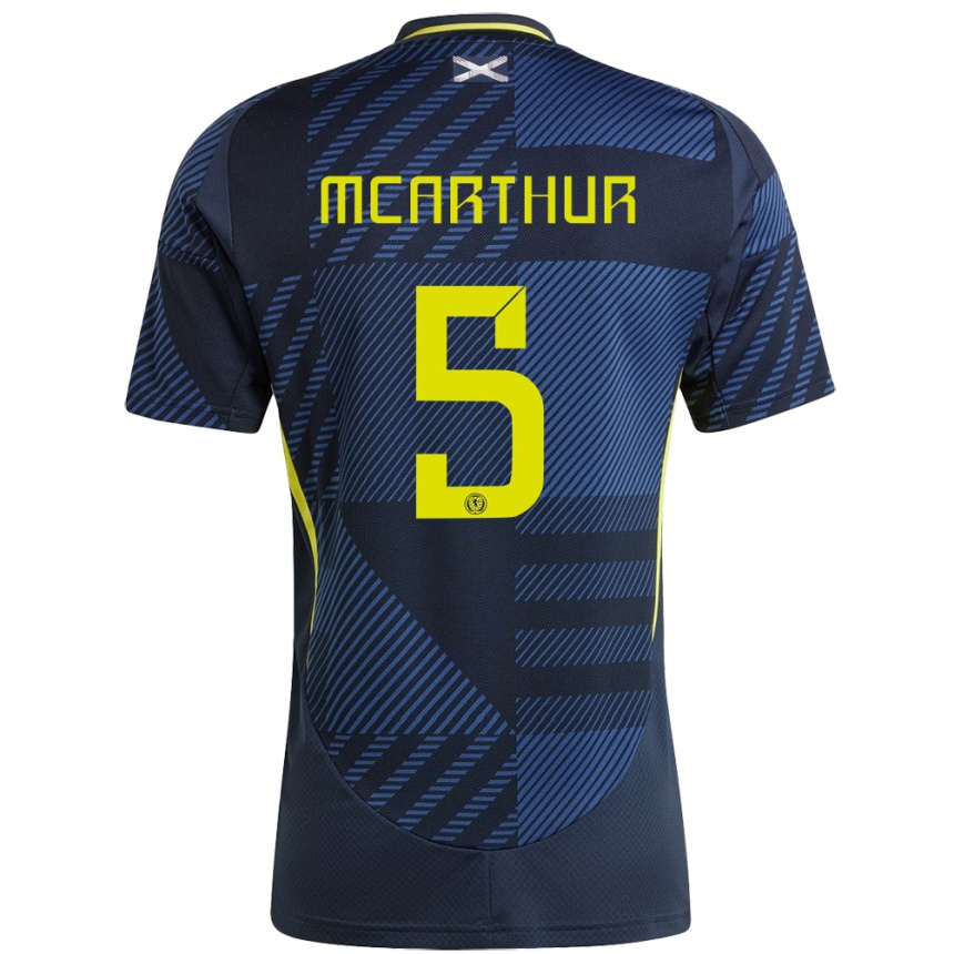 Hombre Fútbol Camiseta Escocia Charlie Mcarthur #5 Azul Oscuro 1ª Equipación 24-26 Perú