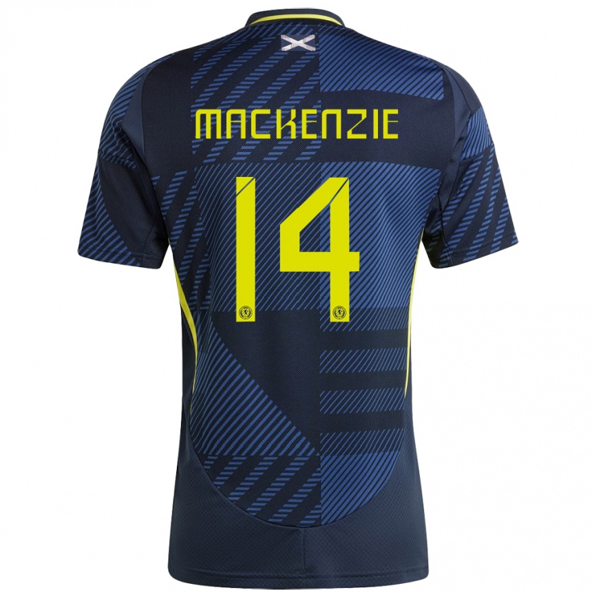 Hombre Fútbol Camiseta Escocia Magnus Mackenzie #14 Azul Oscuro 1ª Equipación 24-26 Perú