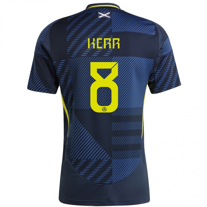 Hombre Fútbol Camiseta Escocia Samantha Kerr #8 Azul Oscuro 1ª Equipación 24-26 Perú