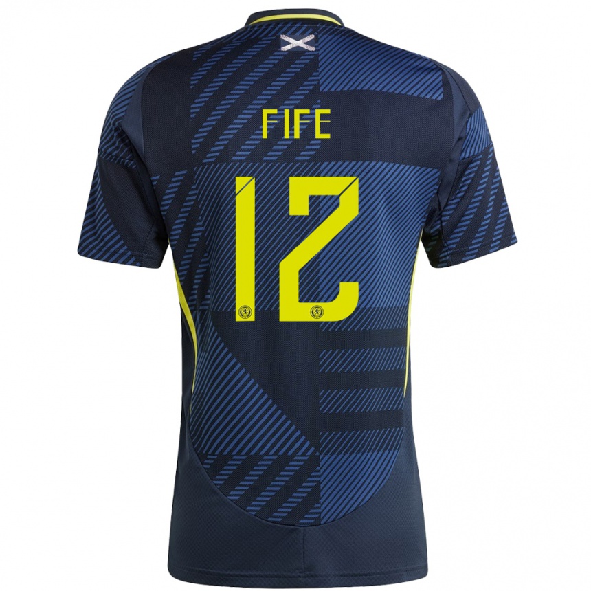 Hombre Fútbol Camiseta Escocia Jenna Fife #12 Azul Oscuro 1ª Equipación 24-26 Perú