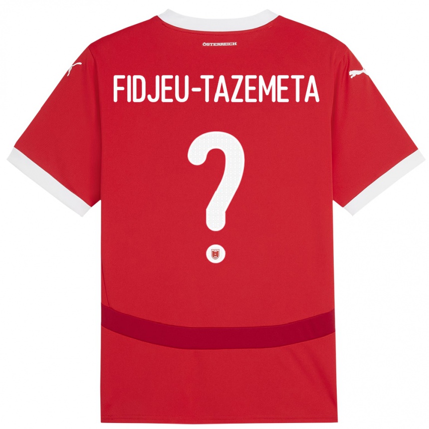 Hombre Fútbol Camiseta Austria Thierry Fidjeu-Tazemeta #0 Rojo 1ª Equipación 24-26 Perú