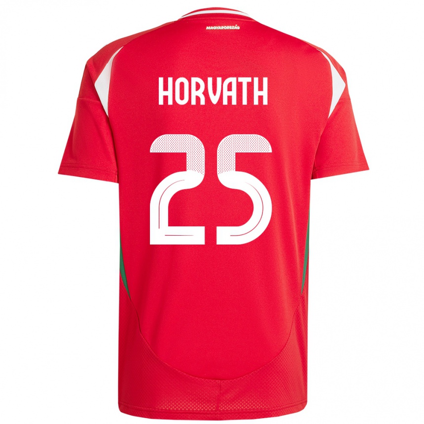 Hombre Fútbol Camiseta Hungría Krisztofer Horváth #25 Rojo 1ª Equipación 24-26 Perú