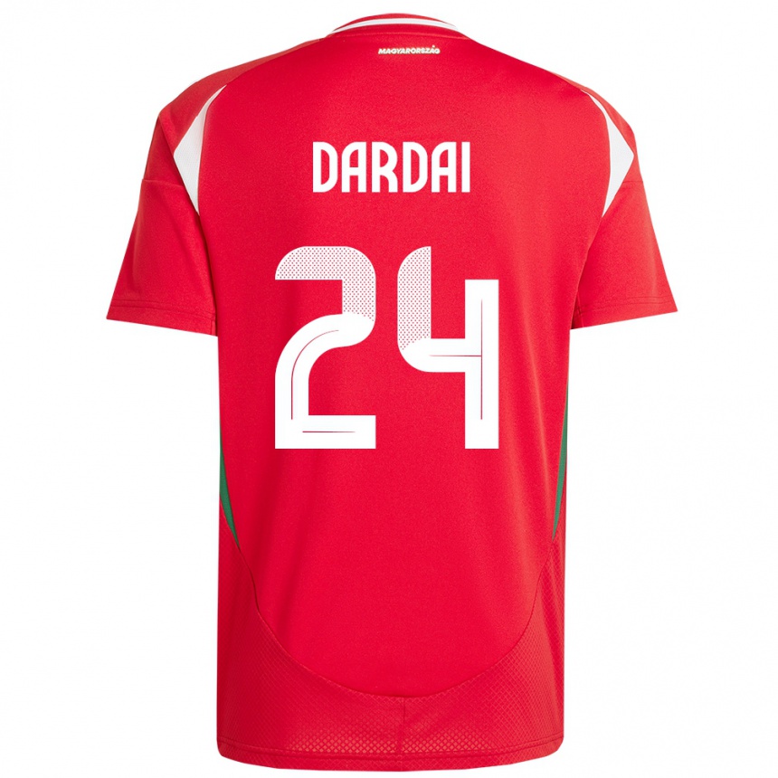 Hombre Fútbol Camiseta Hungría Márton Dárdai #24 Rojo 1ª Equipación 24-26 Perú