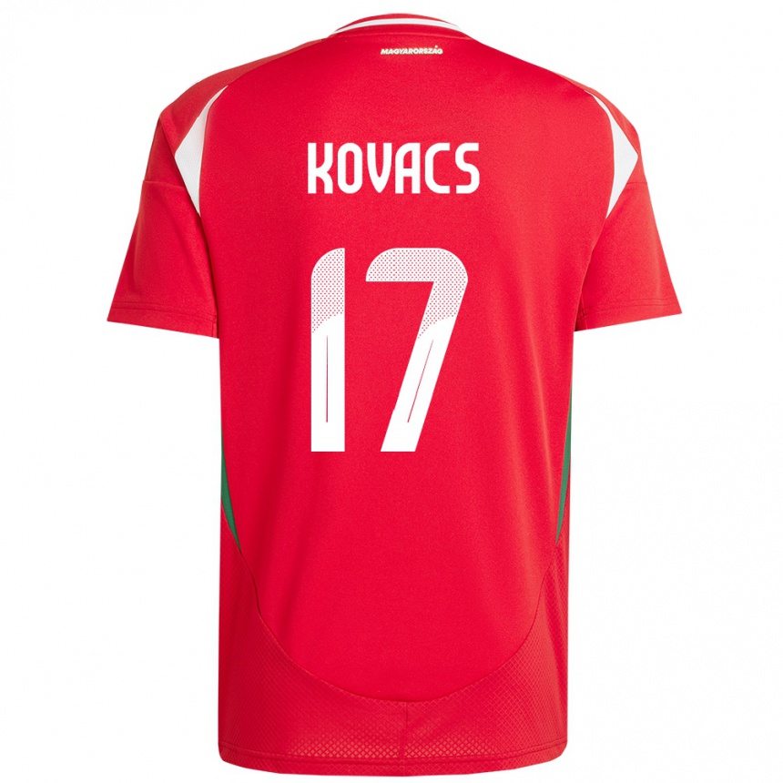 Hombre Fútbol Camiseta Hungría Mátyás Kovács #17 Rojo 1ª Equipación 24-26 Perú