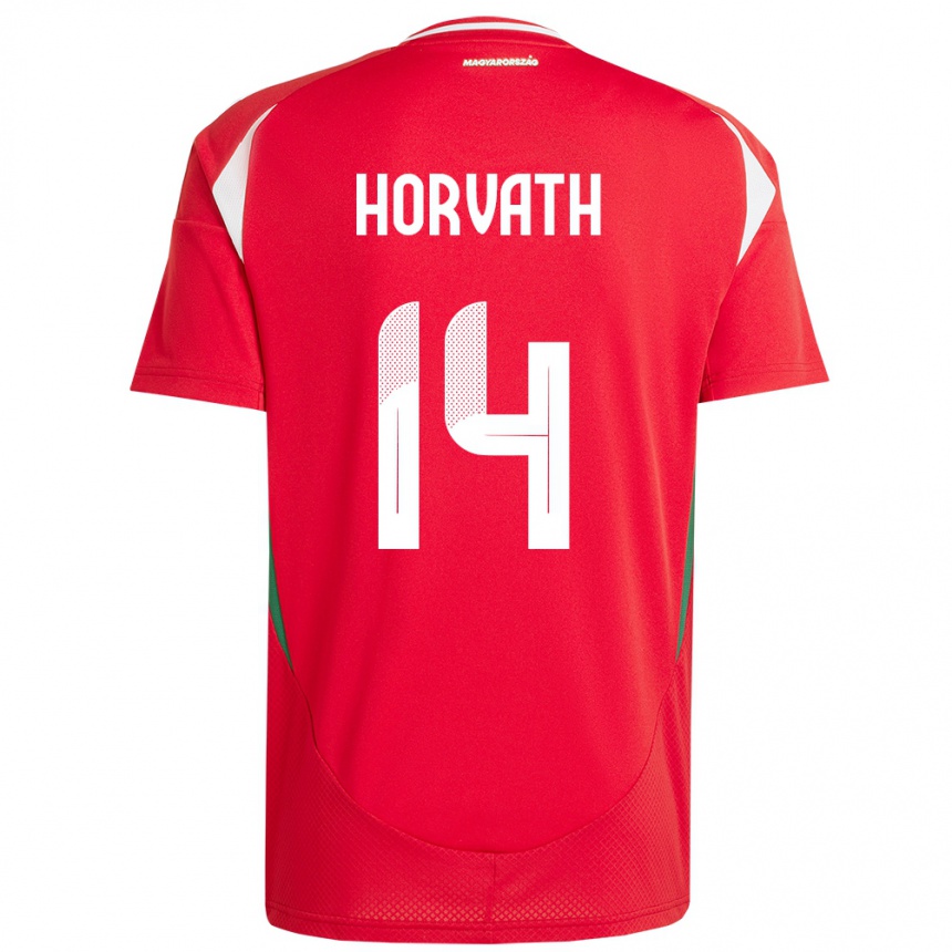 Hombre Fútbol Camiseta Hungría Artúr Horváth #14 Rojo 1ª Equipación 24-26 Perú