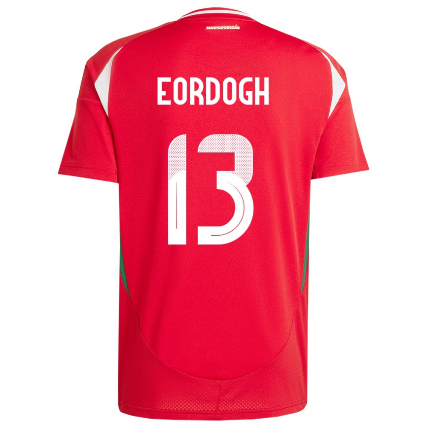 Hombre Fútbol Camiseta Hungría András Eördögh #13 Rojo 1ª Equipación 24-26 Perú