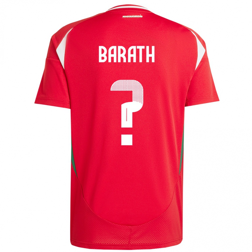 Hombre Fútbol Camiseta Hungría Péter Baráth #0 Rojo 1ª Equipación 24-26 Perú