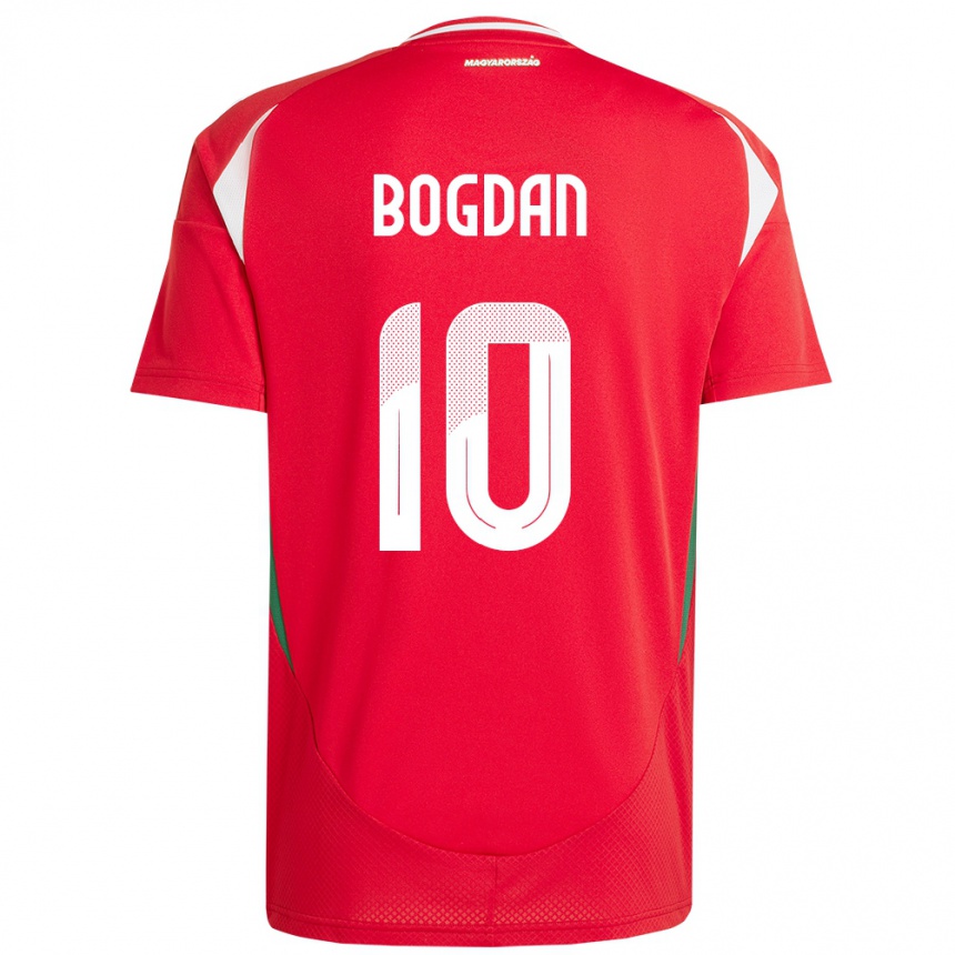 Hombre Fútbol Camiseta Hungría Hunor Bogdán #10 Rojo 1ª Equipación 24-26 Perú