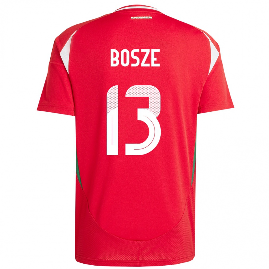 Hombre Fútbol Camiseta Hungría Levente Bősze #13 Rojo 1ª Equipación 24-26 Perú