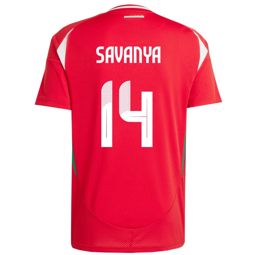 Hombre Fútbol Camiseta Hungría Csilla Savanya #14 Rojo 1ª Equipación 24-26 Perú