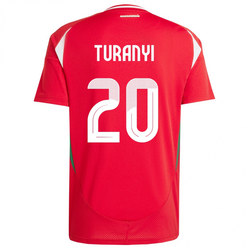 Hombre Fútbol Camiseta Hungría Lilla Turányi #20 Rojo 1ª Equipación 24-26 Perú