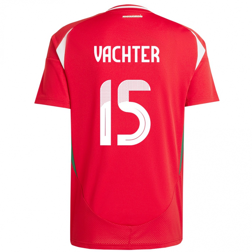 Hombre Fútbol Camiseta Hungría Fanni Vachter #15 Rojo 1ª Equipación 24-26 Perú