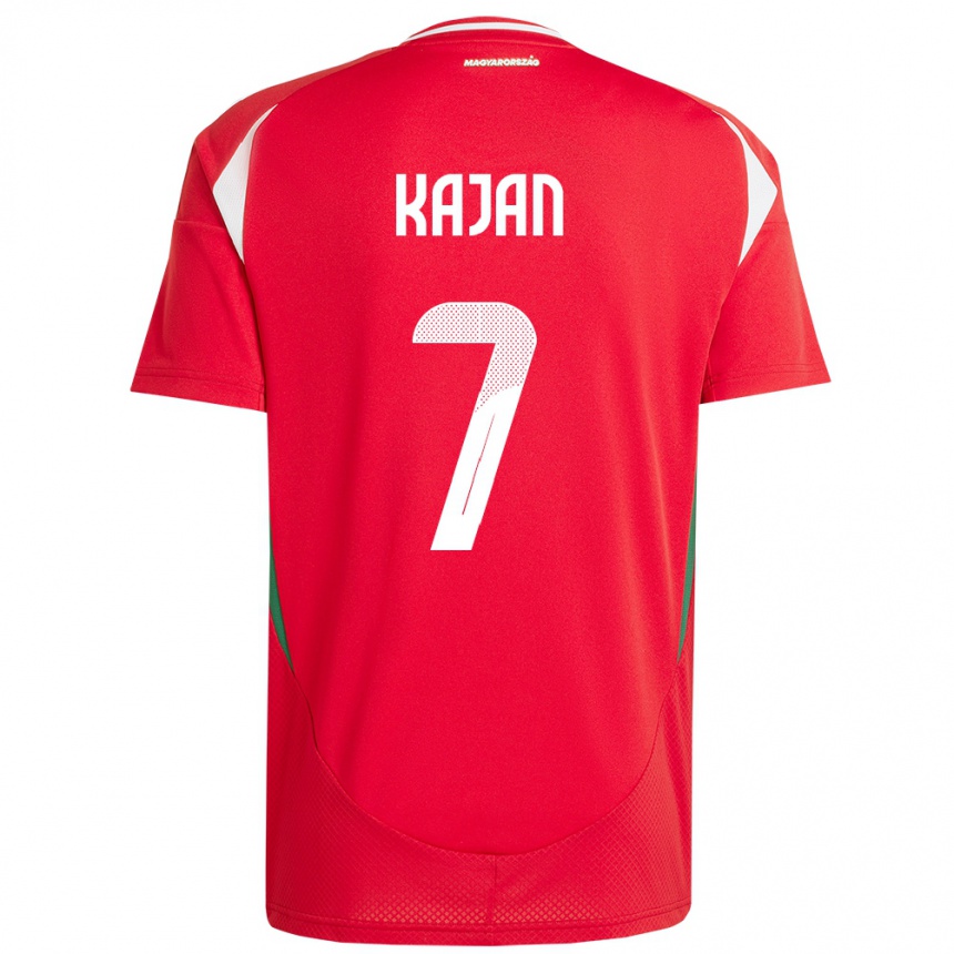 Hombre Fútbol Camiseta Hungría Zsanett Kaján #7 Rojo 1ª Equipación 24-26 Perú