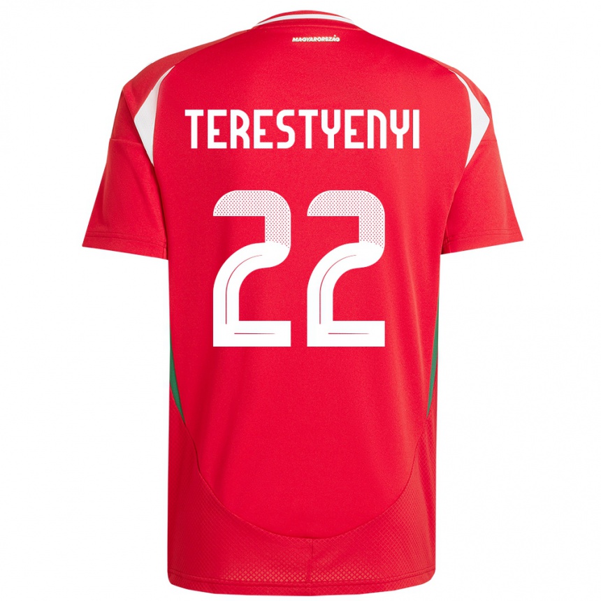 Hombre Fútbol Camiseta Hungría Anna Terestyényi #22 Rojo 1ª Equipación 24-26 Perú