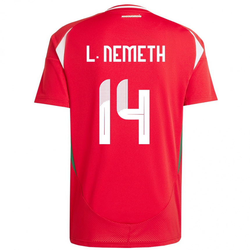 Hombre Fútbol Camiseta Hungría Loretta Németh #14 Rojo 1ª Equipación 24-26 Perú