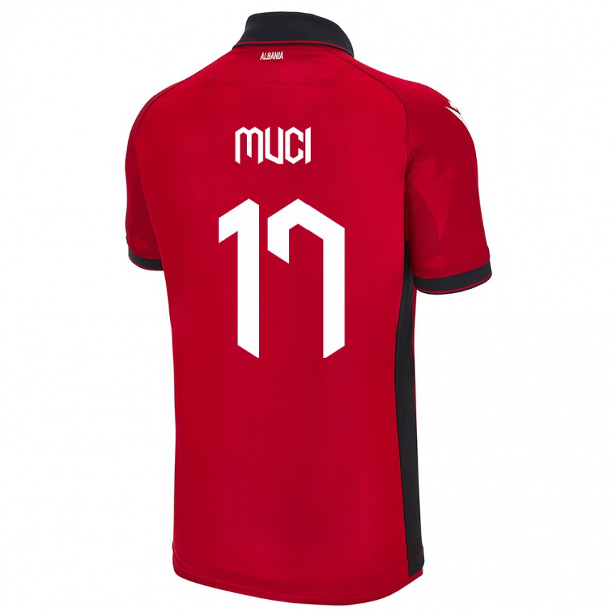 Hombre Fútbol Camiseta Albania Ernest Muci #17 Rojo 1ª Equipación 24-26 Perú