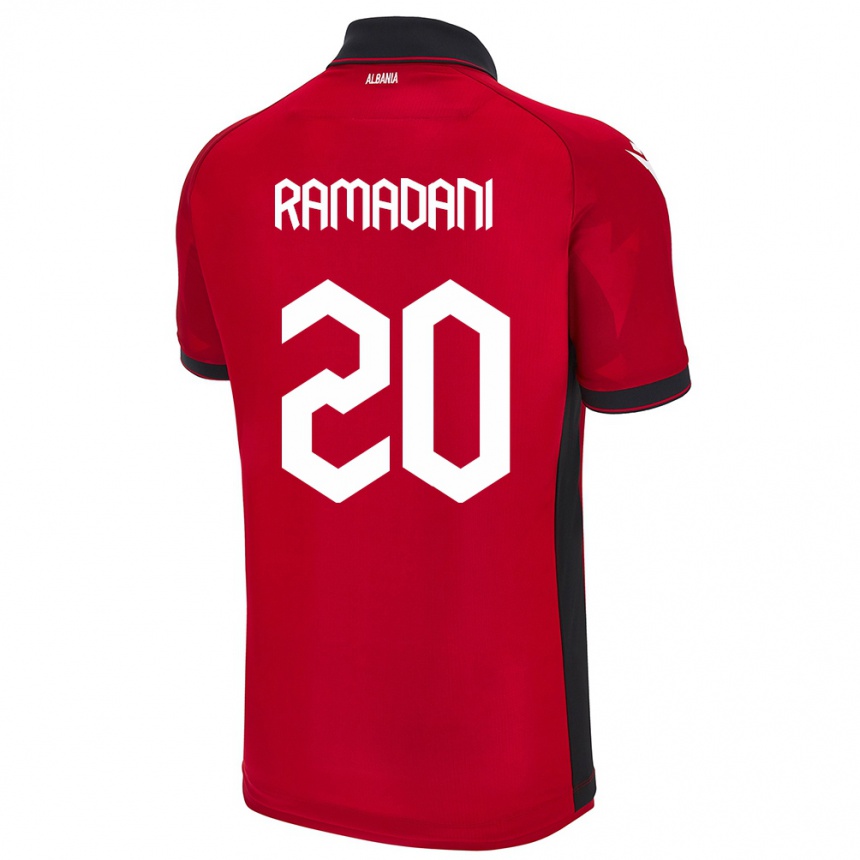 Hombre Fútbol Camiseta Albania Ylber Ramadani #20 Rojo 1ª Equipación 24-26 Perú