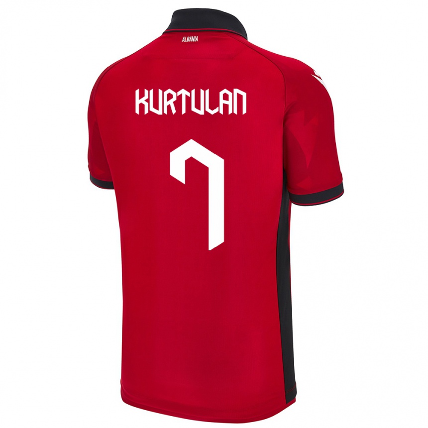 Hombre Fútbol Camiseta Albania Arda Kurtulan #7 Rojo 1ª Equipación 24-26 Perú