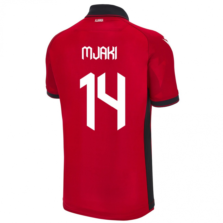 Hombre Fútbol Camiseta Albania Agan Mjaki #14 Rojo 1ª Equipación 24-26 Perú