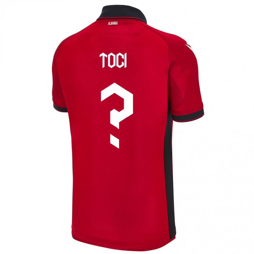 Hombre Fútbol Camiseta Albania Eljon Toci #0 Rojo 1ª Equipación 24-26 Perú