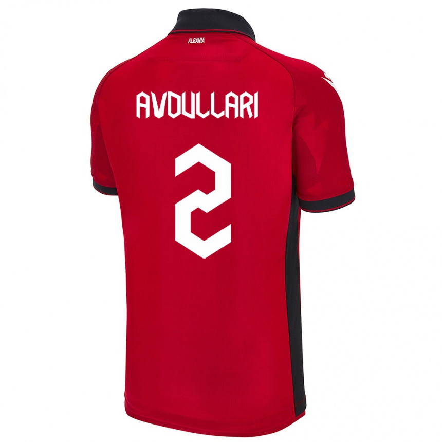 Hombre Fútbol Camiseta Albania Davide Avdullari #2 Rojo 1ª Equipación 24-26 Perú