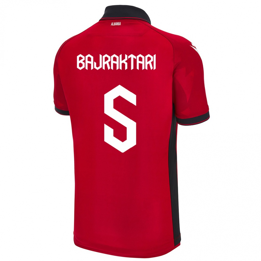 Hombre Fútbol Camiseta Albania Arbiona Bajraktari #5 Rojo 1ª Equipación 24-26 Perú