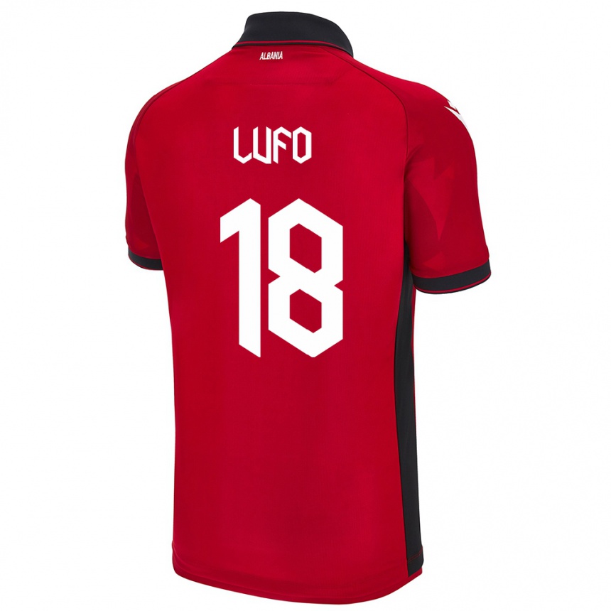 Hombre Fútbol Camiseta Albania Esi Lufo #18 Rojo 1ª Equipación 24-26 Perú