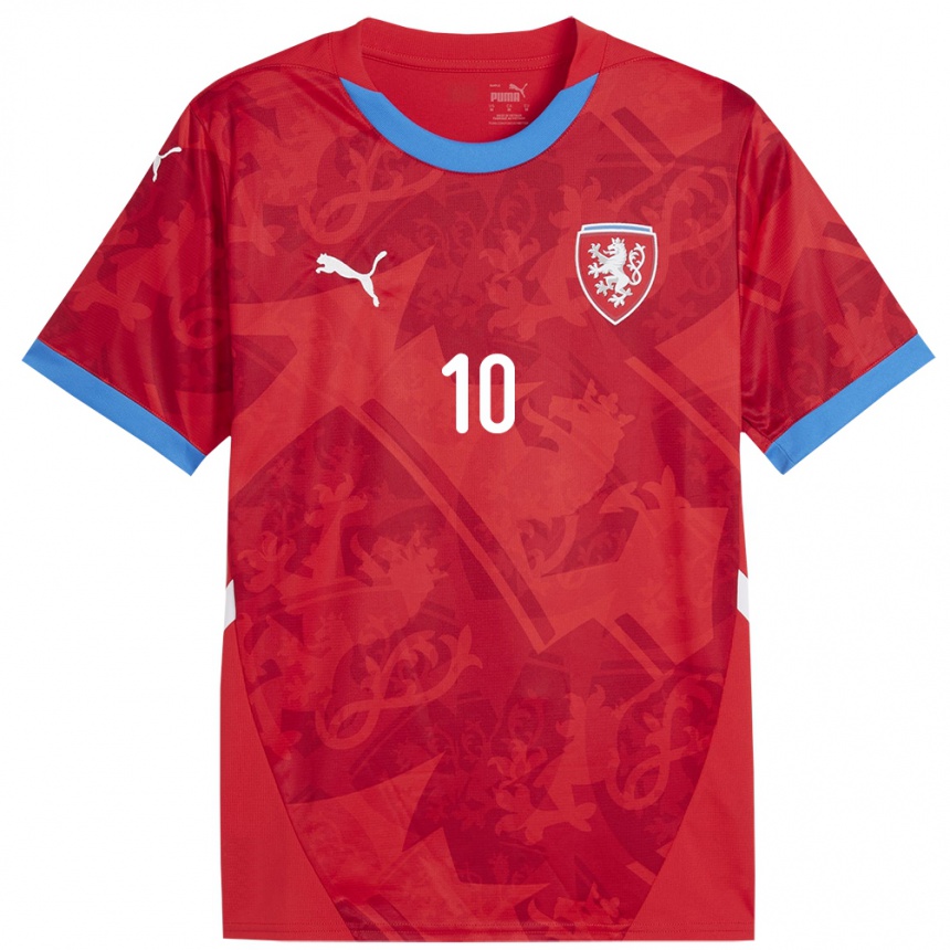 Hombre Fútbol Camiseta Chequia Patrik Schick #10 Rojo 1ª Equipación 24-26 Perú