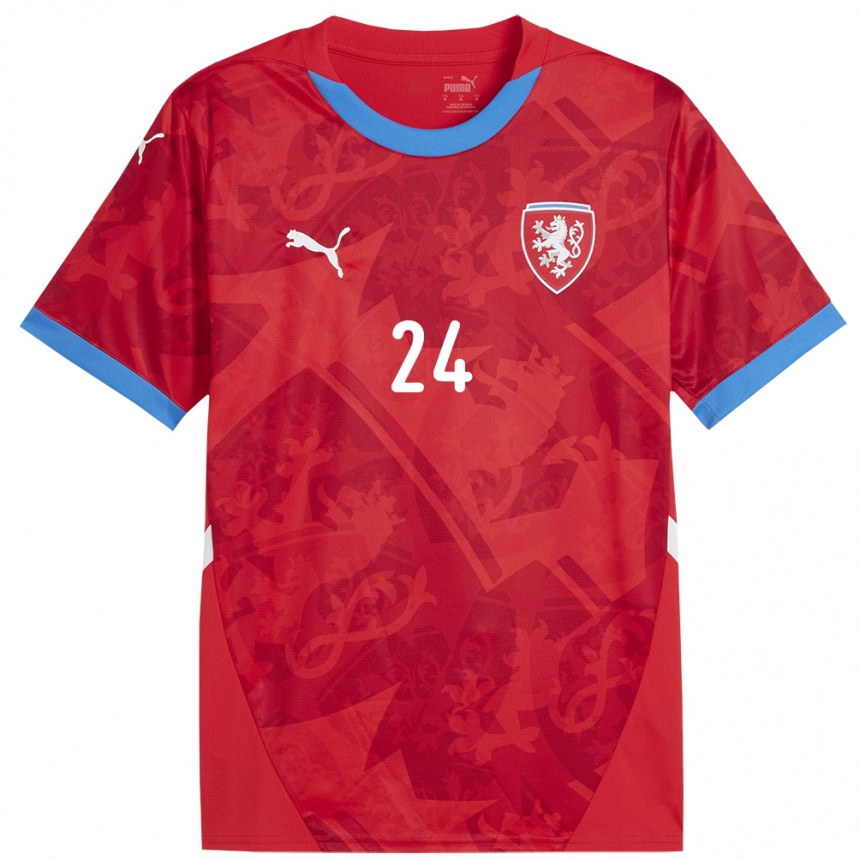 Hombre Fútbol Camiseta Chequia Tomas Vlcek #24 Rojo 1ª Equipación 24-26 Perú