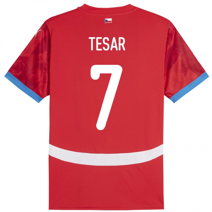 Hombre Fútbol Camiseta Chequia Simon Tesar #7 Rojo 1ª Equipación 24-26 Perú