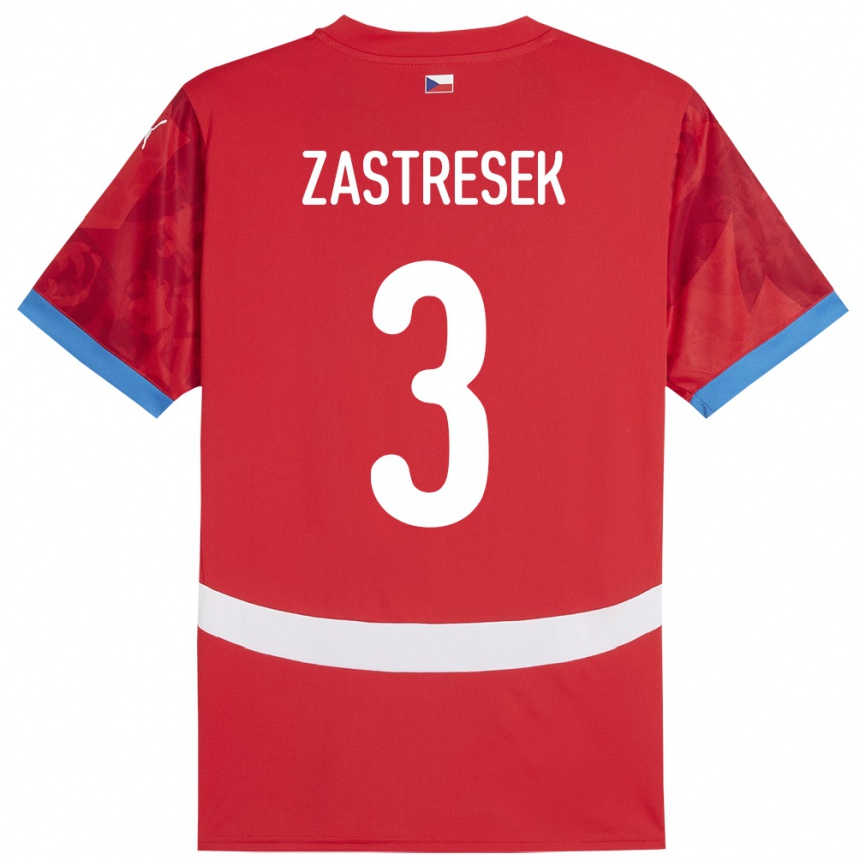 Hombre Fútbol Camiseta Chequia Matous Zastresek #3 Rojo 1ª Equipación 24-26 Perú