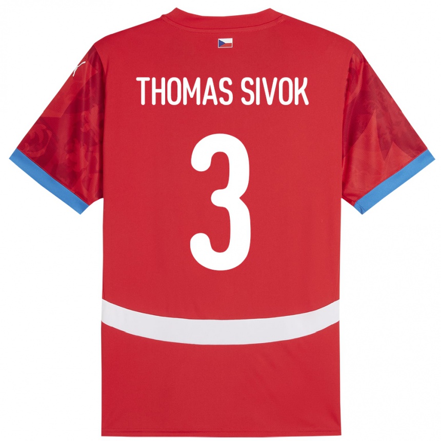 Hombre Fútbol Camiseta Chequia Andre Thomas Sivok #3 Rojo 1ª Equipación 24-26 Perú