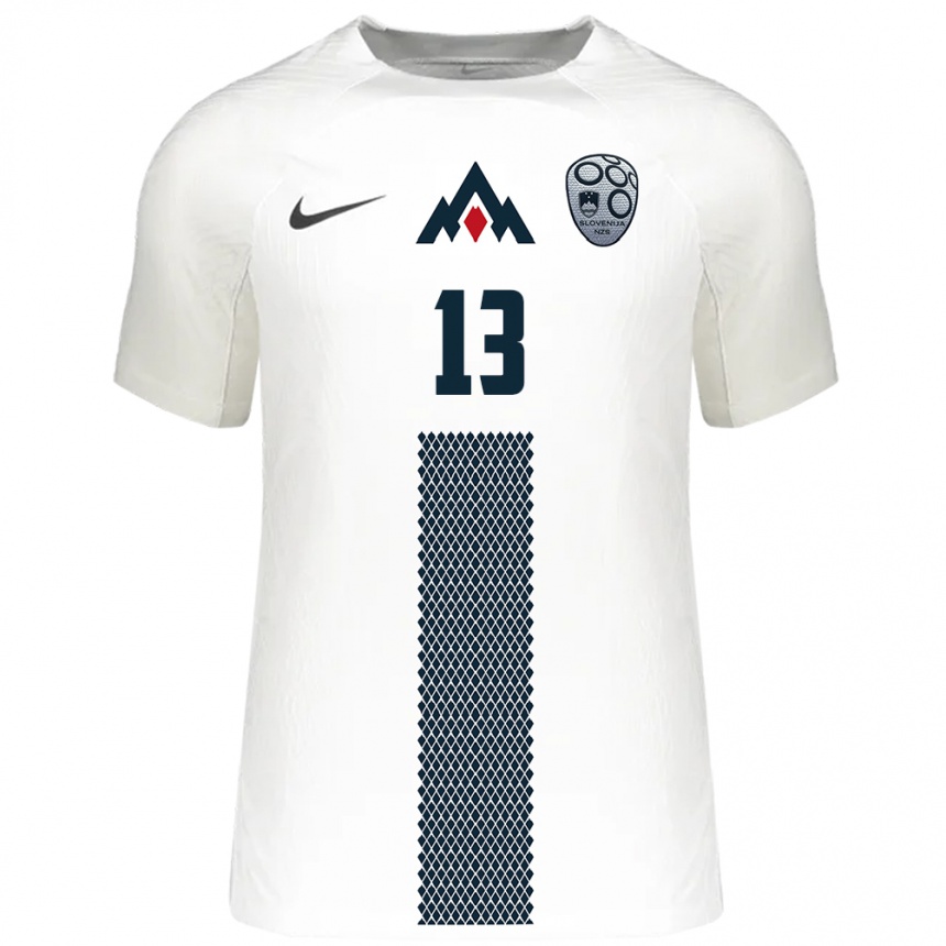 Hombre Fútbol Camiseta Eslovenia Aleks Ristic #13 Blanco 1ª Equipación 24-26 Perú