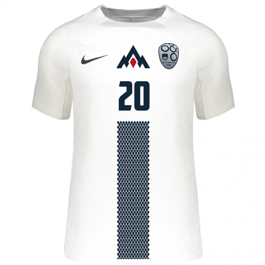 Hombre Fútbol Camiseta Eslovenia Arman Durmisi #20 Blanco 1ª Equipación 24-26 Perú