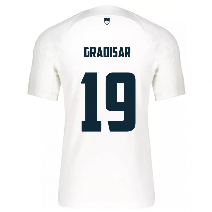 Hombre Fútbol Camiseta Eslovenia Nejc Gradisar #19 Blanco 1ª Equipación 24-26 Perú