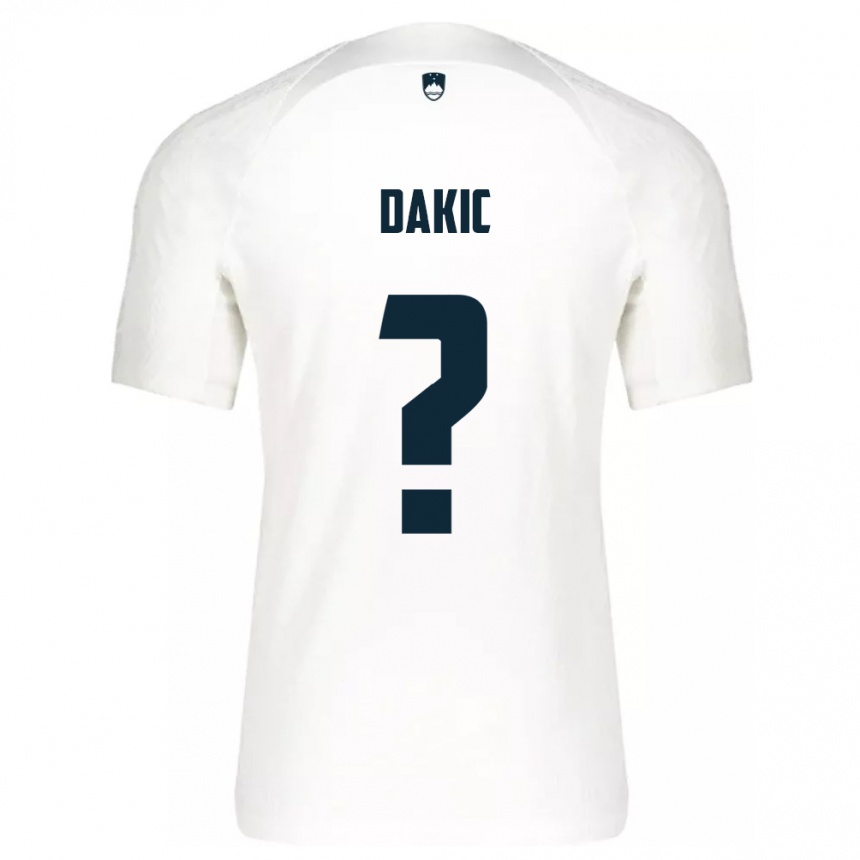 Hombre Fútbol Camiseta Eslovenia Luka Dakic #0 Blanco 1ª Equipación 24-26 Perú