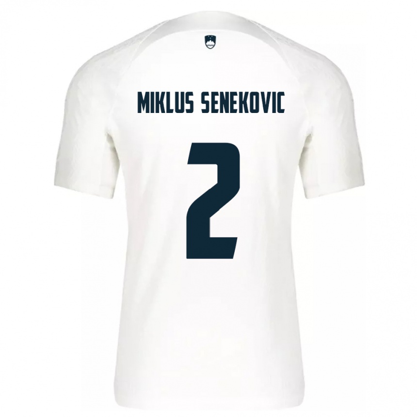 Hombre Fútbol Camiseta Eslovenia Gal Miklus Senekovic #2 Blanco 1ª Equipación 24-26 Perú