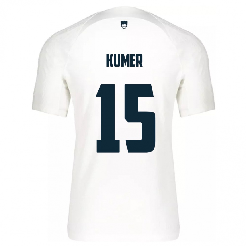 Hombre Fútbol Camiseta Eslovenia Alin Kumer #15 Blanco 1ª Equipación 24-26 Perú