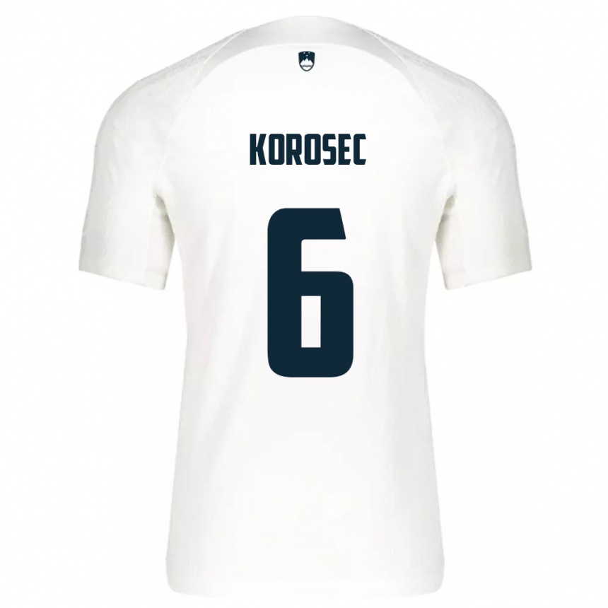 Hombre Fútbol Camiseta Eslovenia Kaja Korošec #6 Blanco 1ª Equipación 24-26 Perú