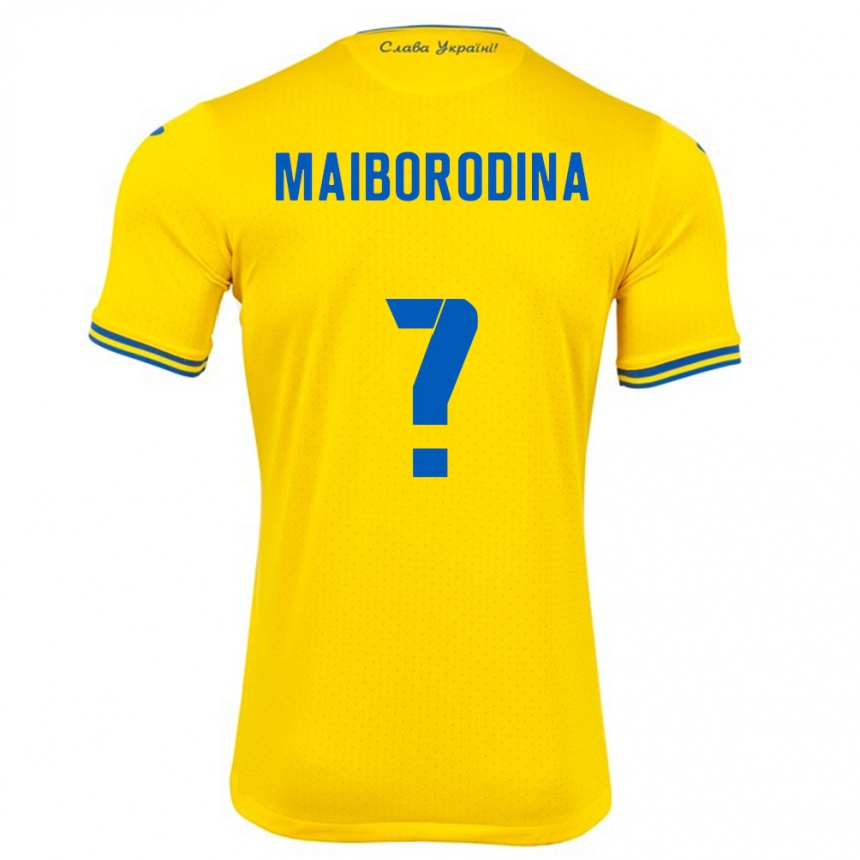 Hombre Fútbol Camiseta Ucrania Iryna Maiborodina #0 Amarillo 1ª Equipación 24-26 Perú