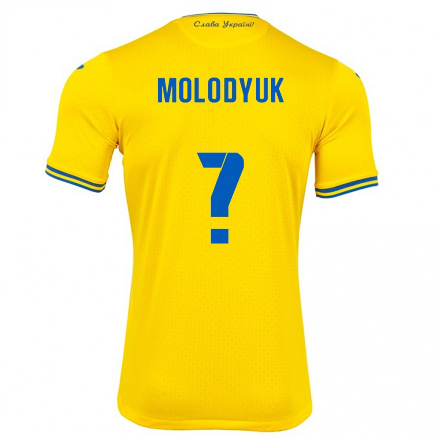 Hombre Fútbol Camiseta Ucrania Yelyzaveta Molodyuk #0 Amarillo 1ª Equipación 24-26 Perú