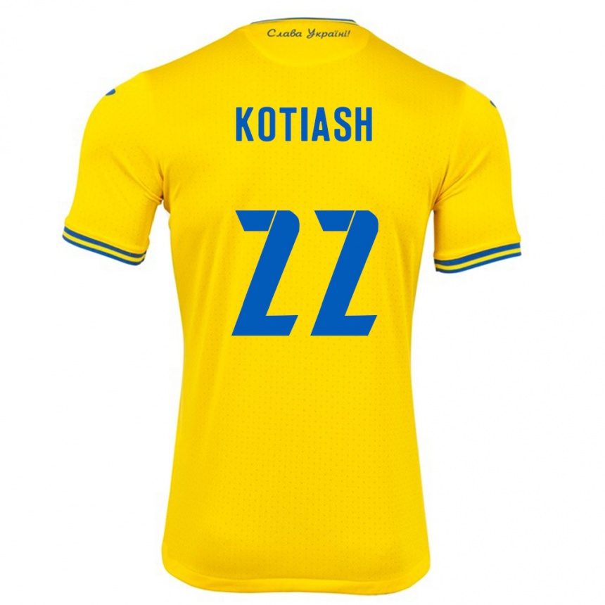 Hombre Fútbol Camiseta Ucrania Iryna Kotiash #22 Amarillo 1ª Equipación 24-26 Perú