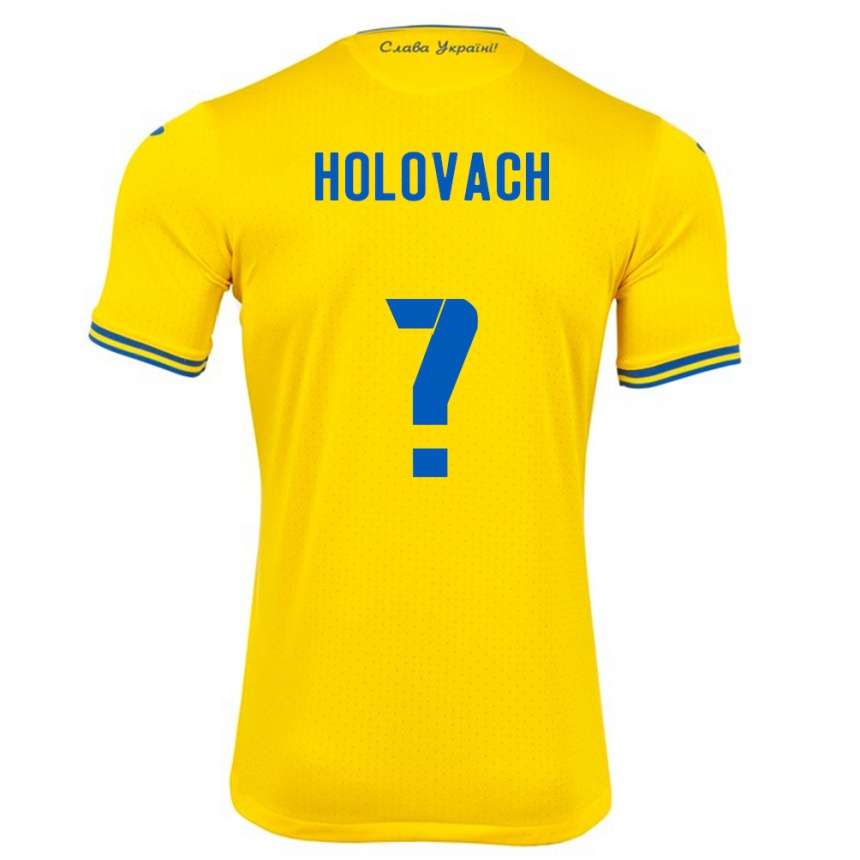 Hombre Fútbol Camiseta Ucrania Viktoriya Holovach #0 Amarillo 1ª Equipación 24-26 Perú