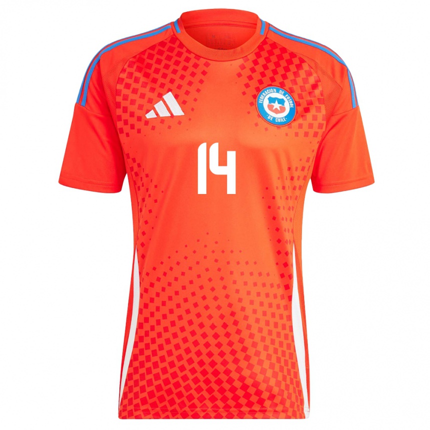 Hombre Fútbol Camiseta Chile Felipe Valdivia #14 Rojo 1ª Equipación 24-26 Perú