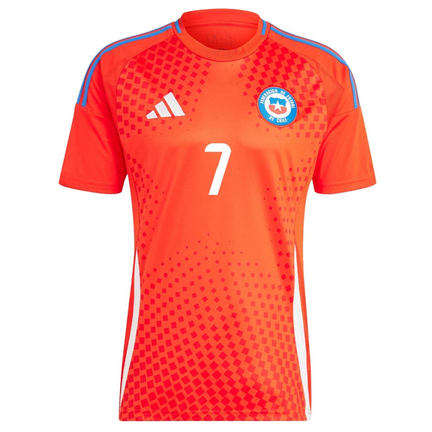 Hombre Fútbol Camiseta Chile Marcelino Núñez #7 Rojo 1ª Equipación 24-26 Perú