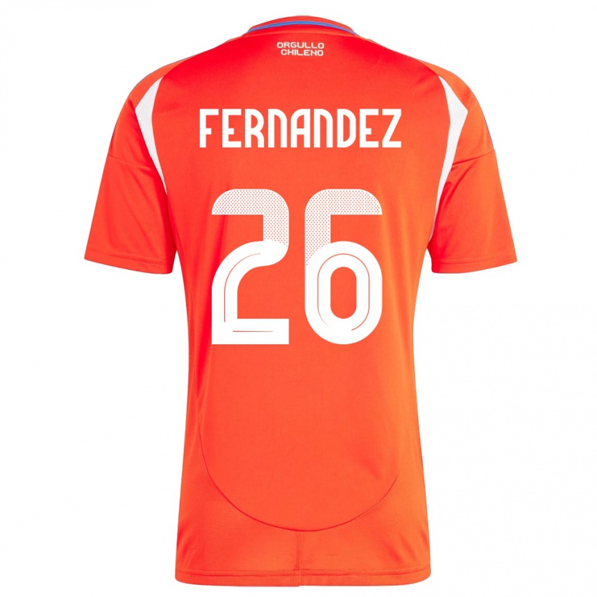 Hombre Fútbol Camiseta Chile Nicolás Fernández #26 Rojo 1ª Equipación 24-26 Perú