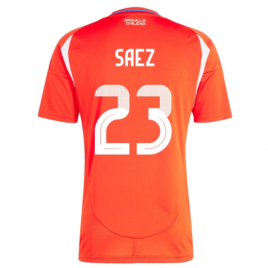 Hombre Fútbol Camiseta Chile Ignacio Sáez #23 Rojo 1ª Equipación 24-26 Perú